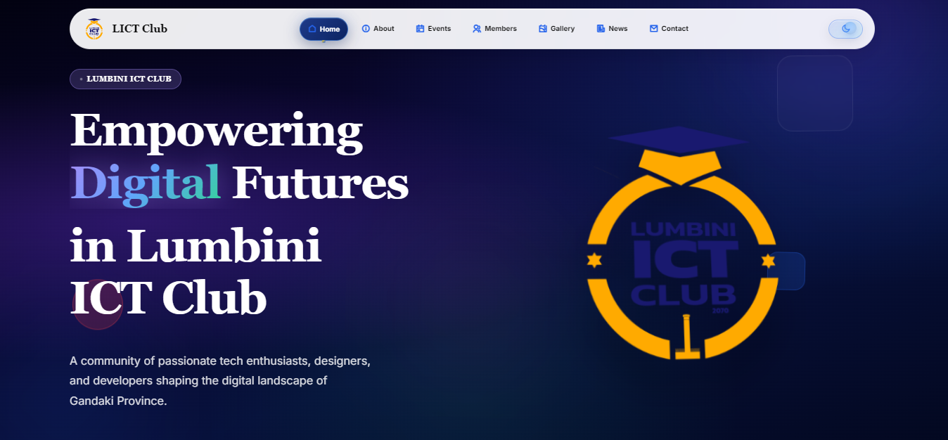 Screenshot of Lumbini ICT club project